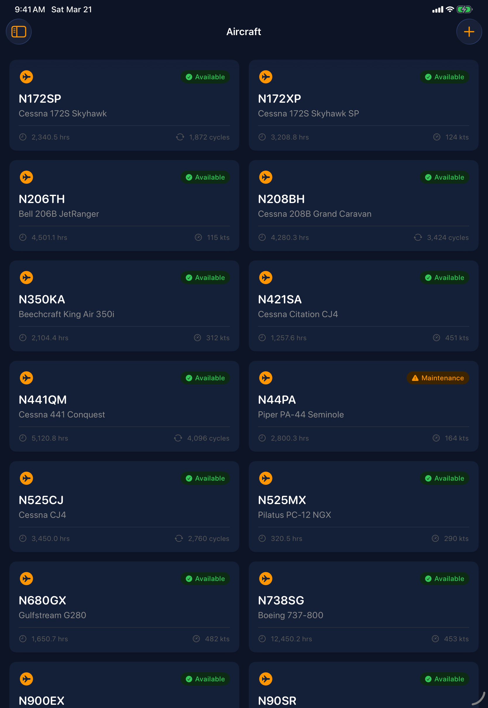 Sky Duty fleet management on iPad