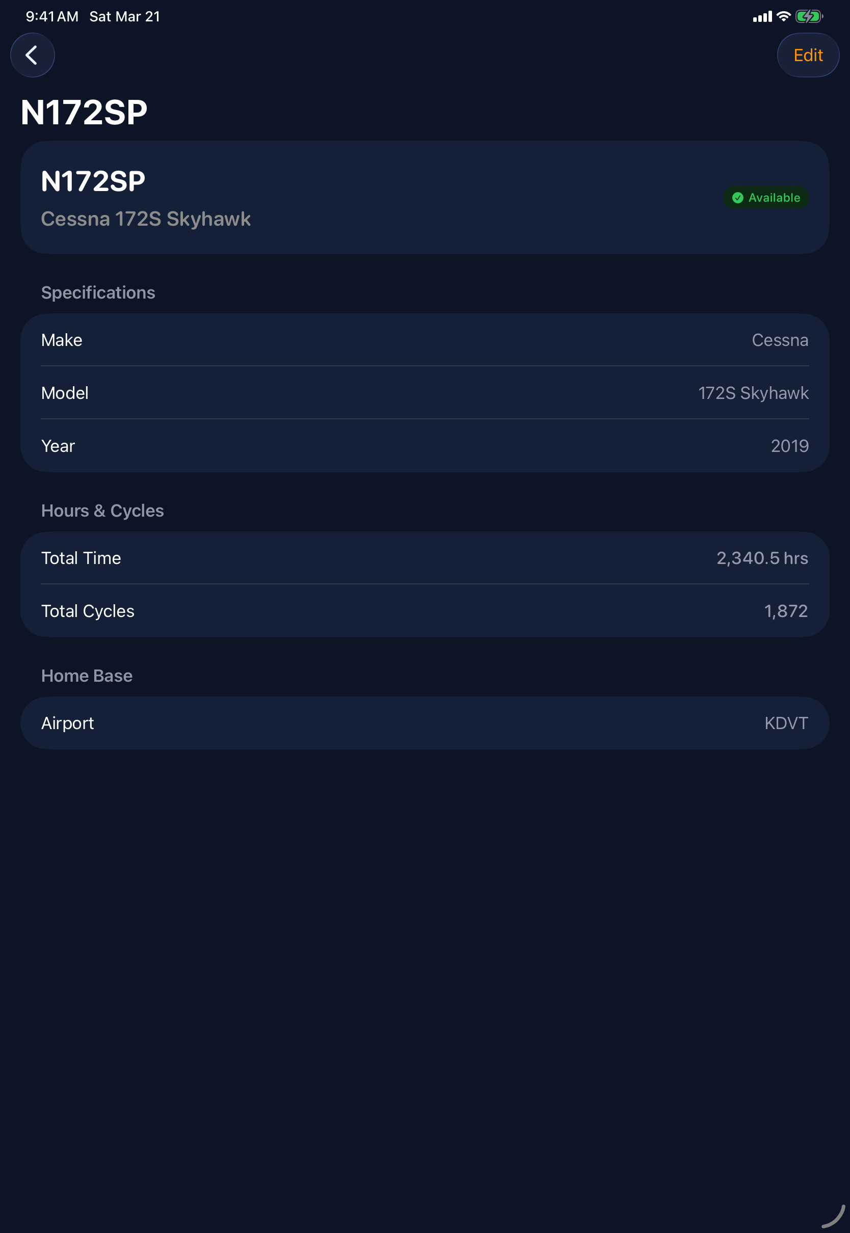 Sky Duty inspection countdowns on iPad