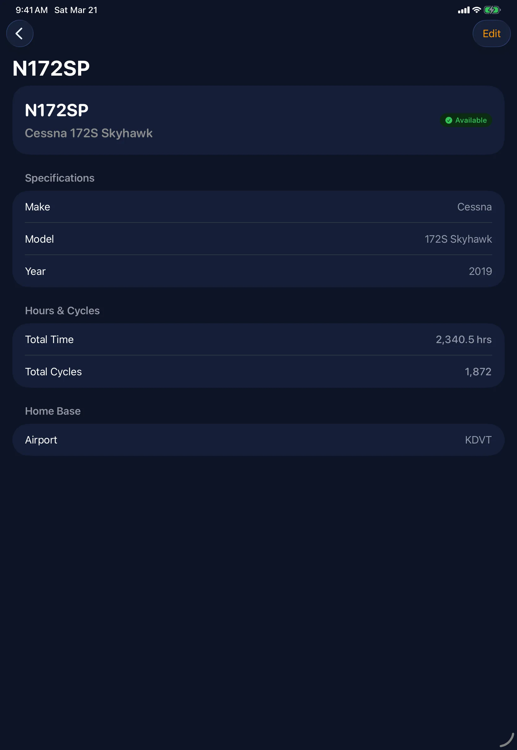 Sky Duty inspection countdowns on iPad
